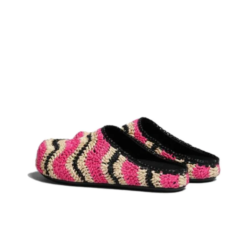 MARNI Rubber Sole Abrasion Resistant Closed Toe Slippers Women's Purple Yellow Black-3