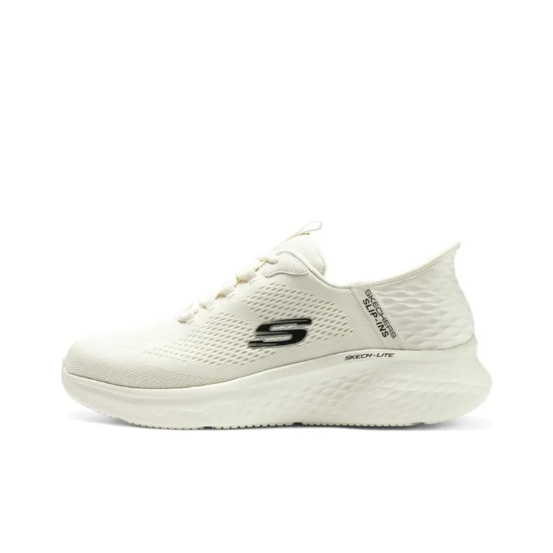 Skechers Cushioned Slip Resistant Low Top Casual Running Shoes Men's Ivory-0