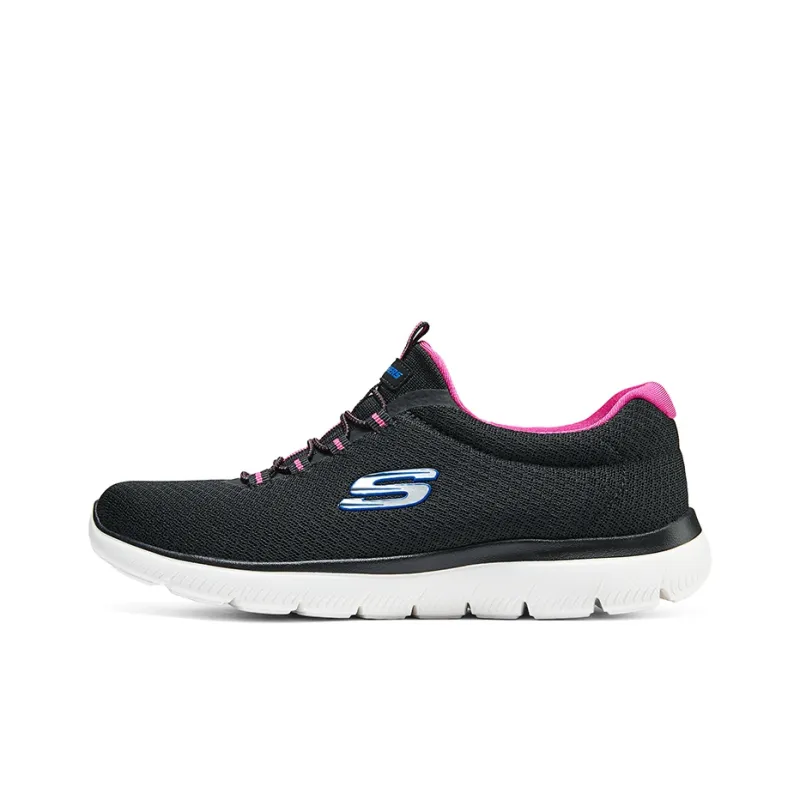 Skechers Summits Cushioning Breathable Low-Top Casual Shoes Women's Black Red-0