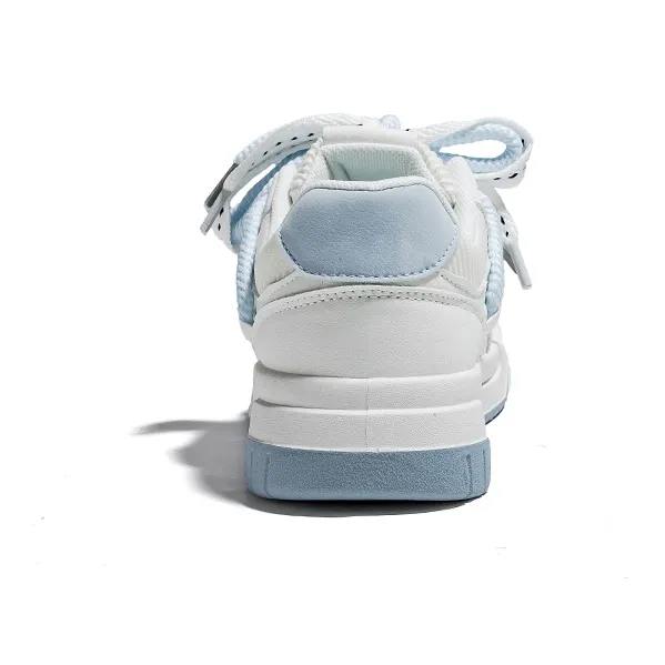Warrior Wear resistant And Lightweight Low Top Skateboard Shoes Women's White Blue-3