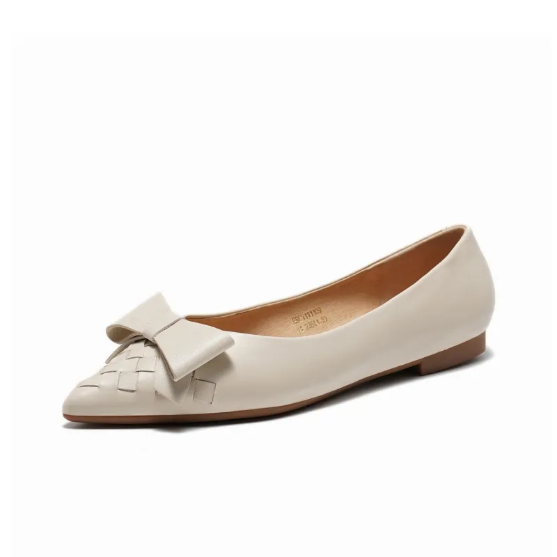 ST&SAT Light Mouth Single Shoe Flat Women's Black 2024 Spring Summer New Arrival-5
