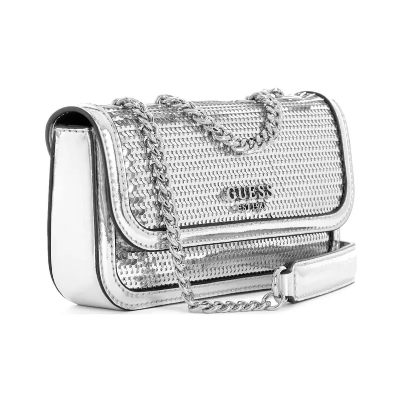 GUESS Artificial Leather Shoulder Bag Crossbody Bag Mini Women's Silver-1