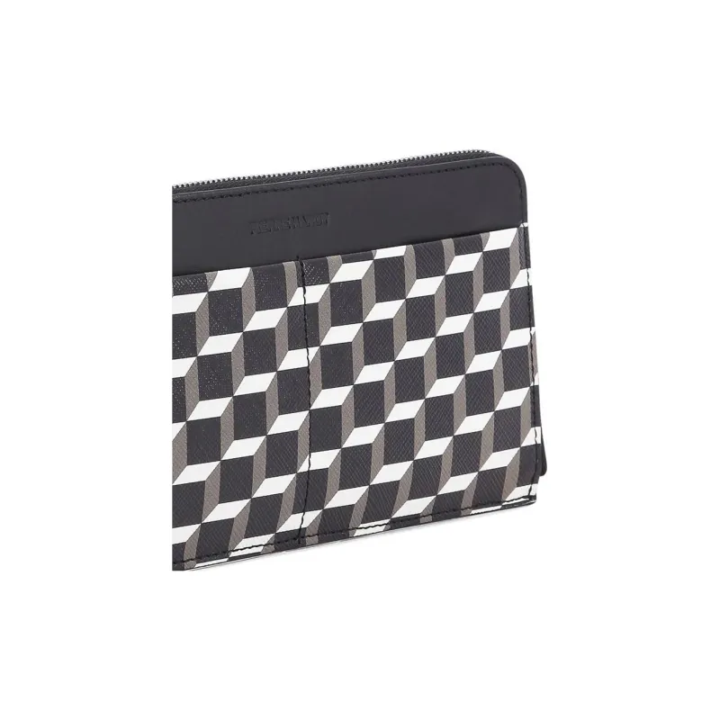 PIERRE HARDY Leather With Calfskin And Canvas Wallet Women's Black-3