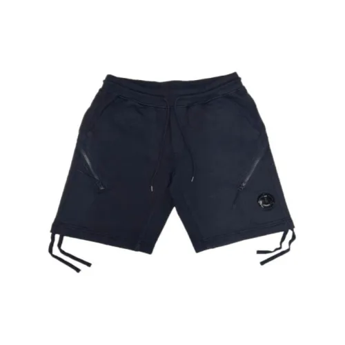 C.P. Company Diagonal Raised Fleece Drawsting Zip Detail Shorts 