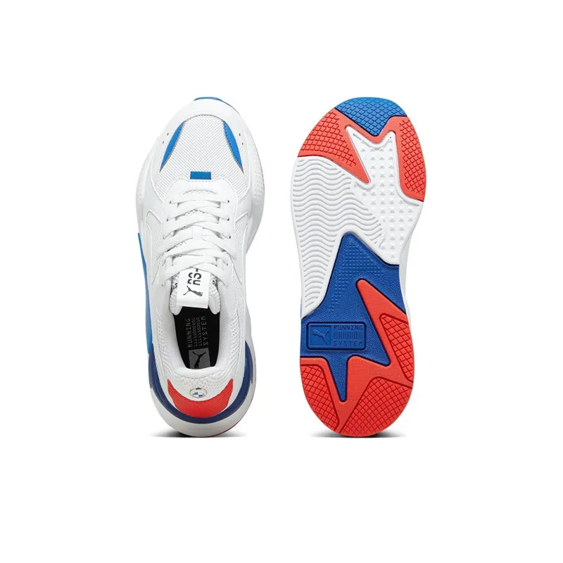 PUMA Cushioning Slip Resistant Low Top Running Shoes Men's White Blue Red-3