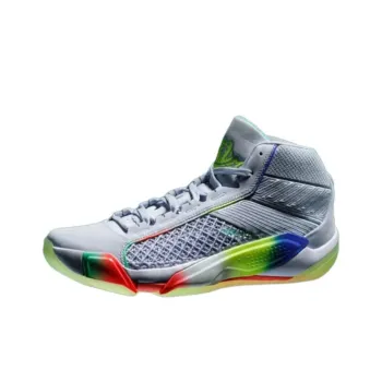 Jordan Air Jordan 38 CHBL All Star Durable Breathable Mid Top Basketball Shoes Men's White Green