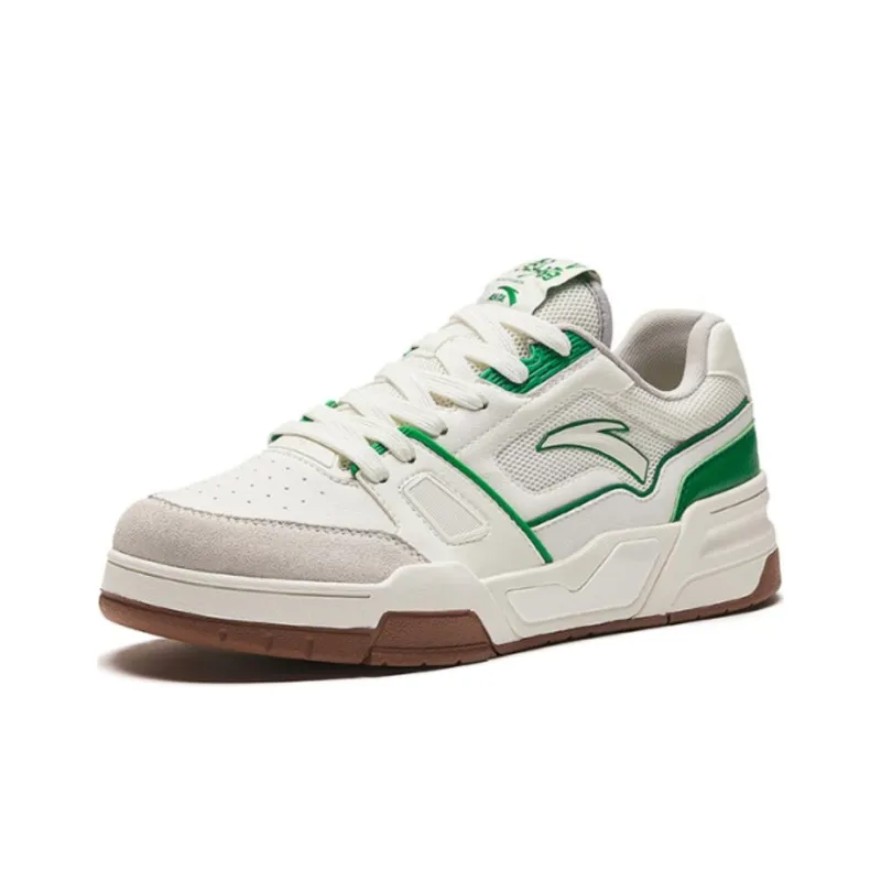 Anta Flame 5 Wear Resistant Low Top Skateboard Shoes Men's White Green-1