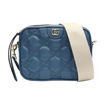 GUCCI Cow Leather Camera Bags Crossbody Bag Shoulder Bag Women's Blue