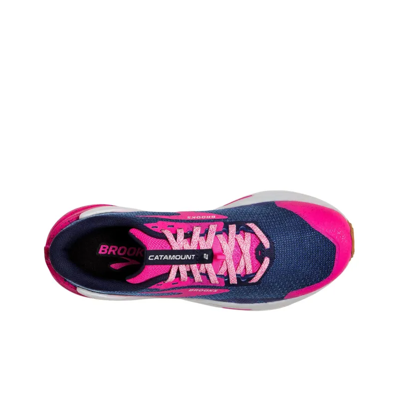 Brooks Catamount 2 Anti Slip Wear Resistant Low Top Mountaineering Outdoor Shoes Women's Gray Blue Pink-3