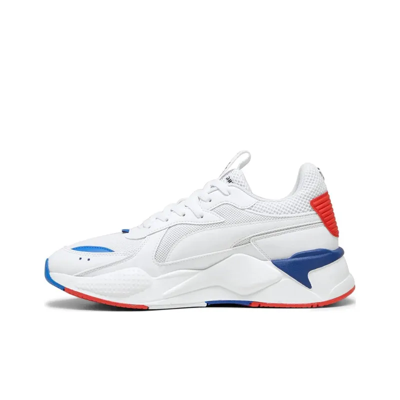 PUMA Cushioning Slip Resistant Low Top Running Shoes Men's White Blue Red-0