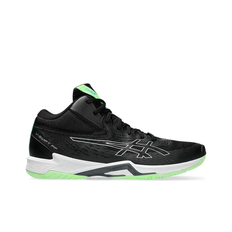 Asics V SWIFT FF MT 4 Durable Breathable Mid Top Training Shoes Unisex Black Green-1
