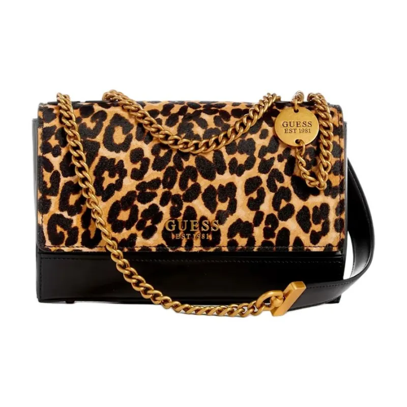 GUESS Artificial Leather Handbag Shoulder Bag Regular Women's Leopard-0