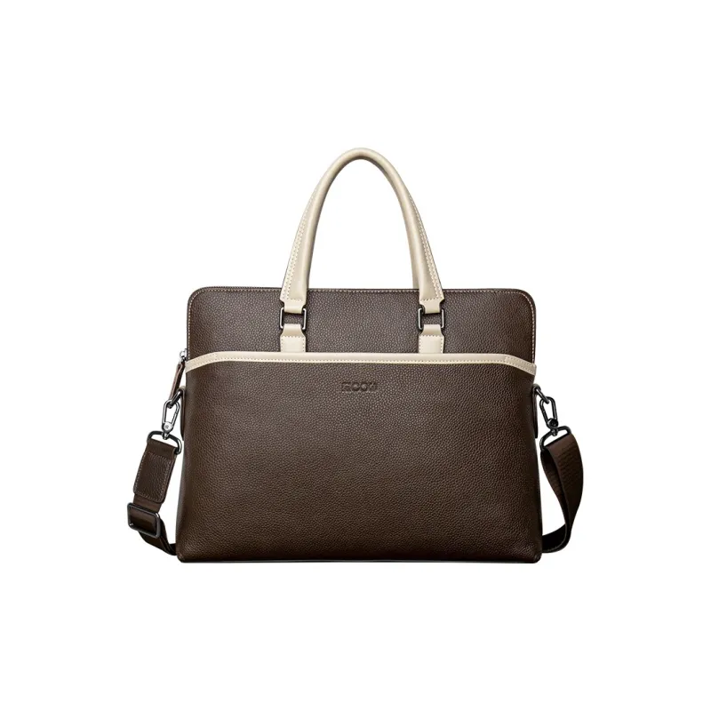 COW Top Grain Cow Leather Laptop Bags Briefcases Large Size Men's Black-10
