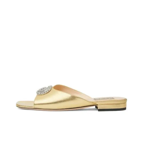 GUCCI Harlow Slide Slippers Women's Gold