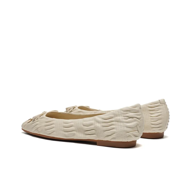 ST&SAT Light Mouth Single Shoe Flat Women's Black White-7