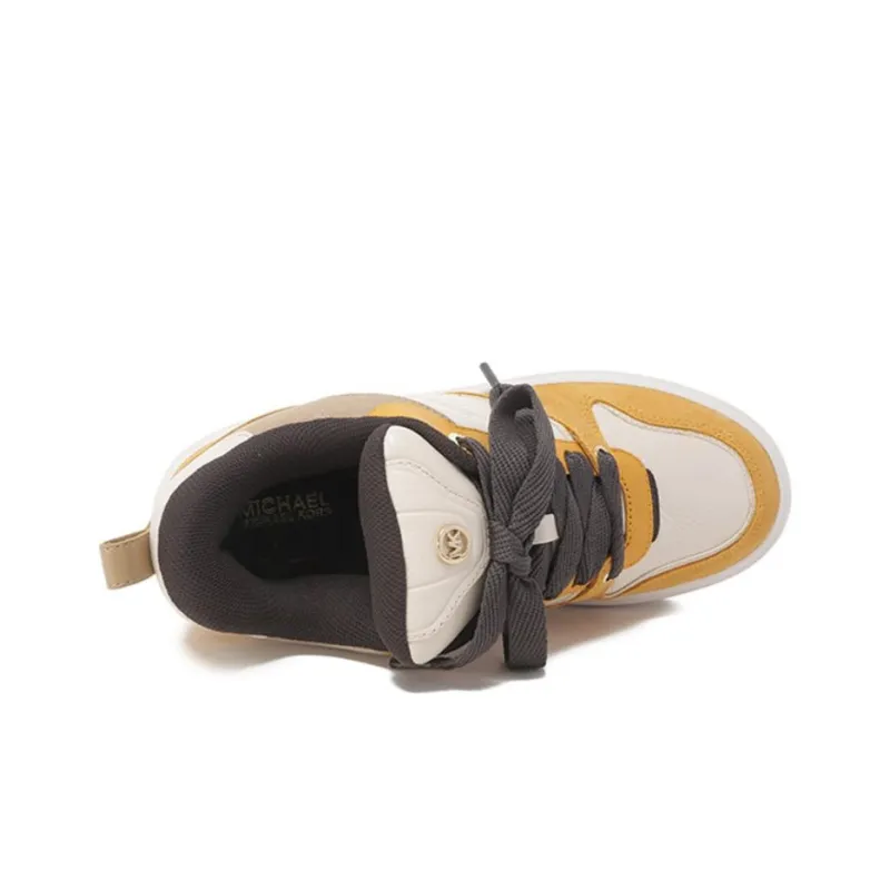 MICHAEL KORS Rumi Skateboard Shoes Women's White Yellow-4