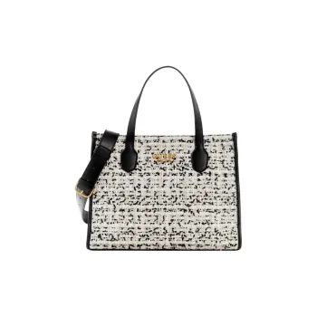 GUESS Brocade With Artificial Leather Tote Bag Shopping Bag Shoulder Bag Crossbody Bag Handbag Women's Cream Multicolor