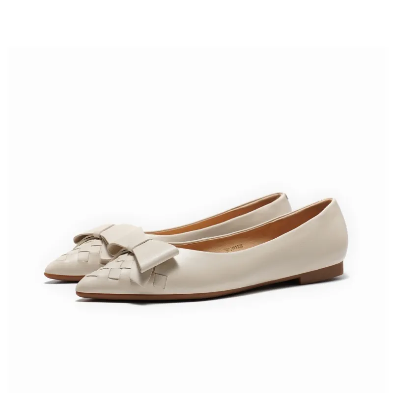 ST&SAT Light Mouth Single Shoe Flat Women's Black 2024 Spring Summer New Arrival-6