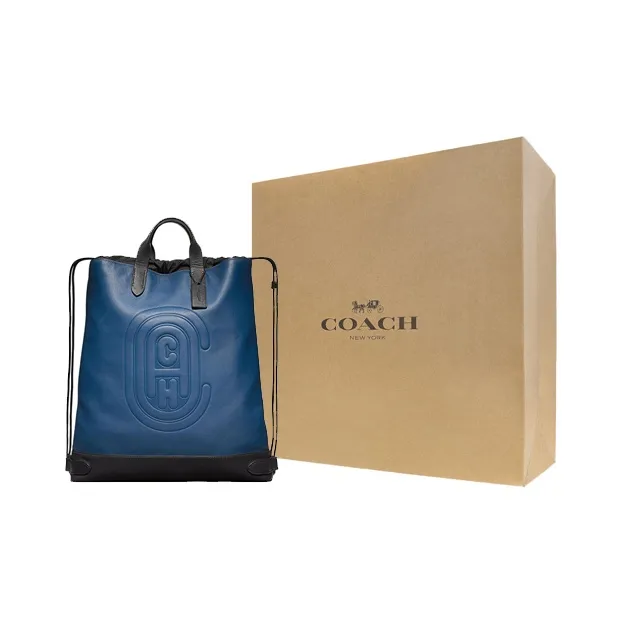 COACH Academy Nylon Backpack Large Size Men's Blue & Black-5