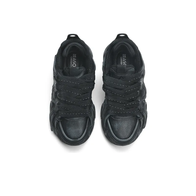 Masongarments Cushioned Wear-Resistant Breathable Lightweight Height Increasing Low-Top Chunky Sneakers Unisex-4
