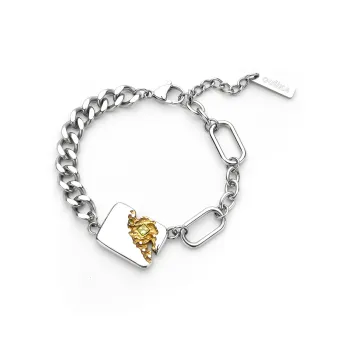 Guuka Stainless Steel Bracelets Unisex Silver