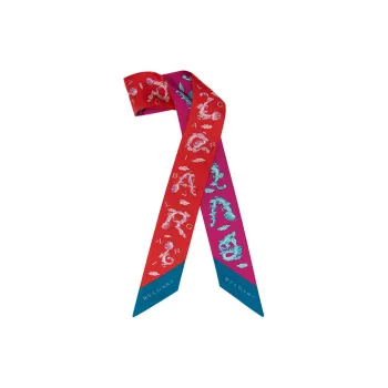 BVLGARI Silk Scarves Women's Red