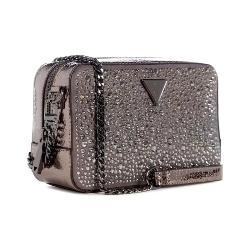 GUESS Artificial Leather Shoulder Bag Crossbody Bag Mini Women's Silver-1
