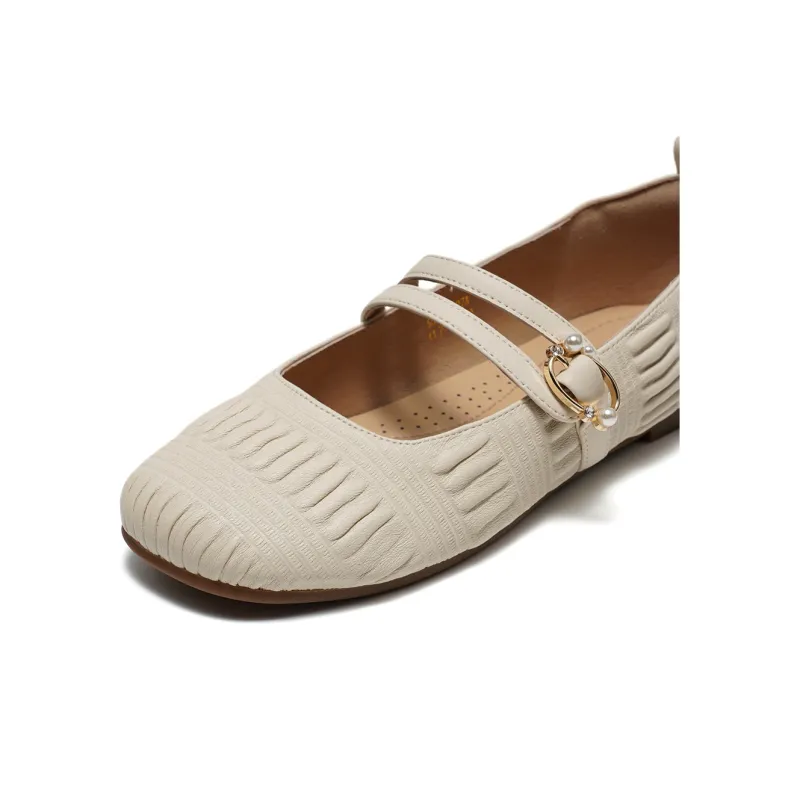 ST&SAT Low Vamp Unlined Shoes Grandma Shoes Flat Sole Women's Black White-14