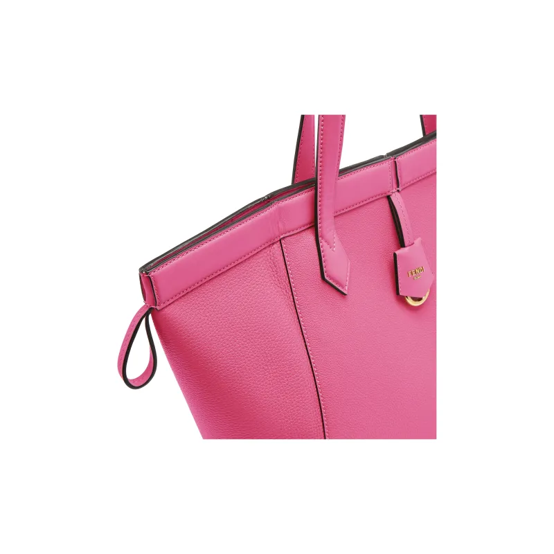 FENDI Full Grain Leather Bucket Bags One Shoulder Handbags Medium Size Women's Fuchsia-6