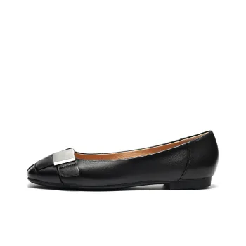 ST&SAT Light Mouth Single Shoe Flat Soft Sole Women's Black