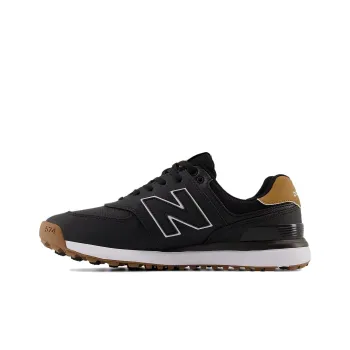 New Balance NB 574 Series Shock Absorbers With Slip Resistant Features Low Top Golf Shoes Men's Black Brown