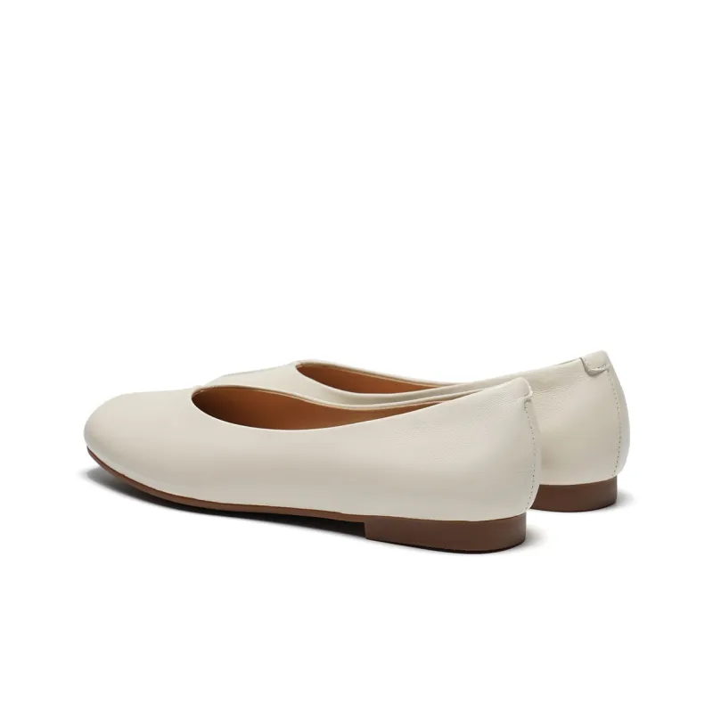 ST&SAT Light Mouth Single Shoe Low Heel Flat Women's Black White 2024 Spring And Summer New Arrival-6