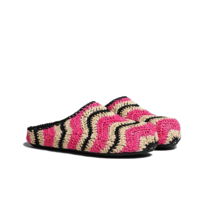 MARNI Rubber Sole Abrasion Resistant Closed Toe Slippers Women's Purple Yellow Black-2