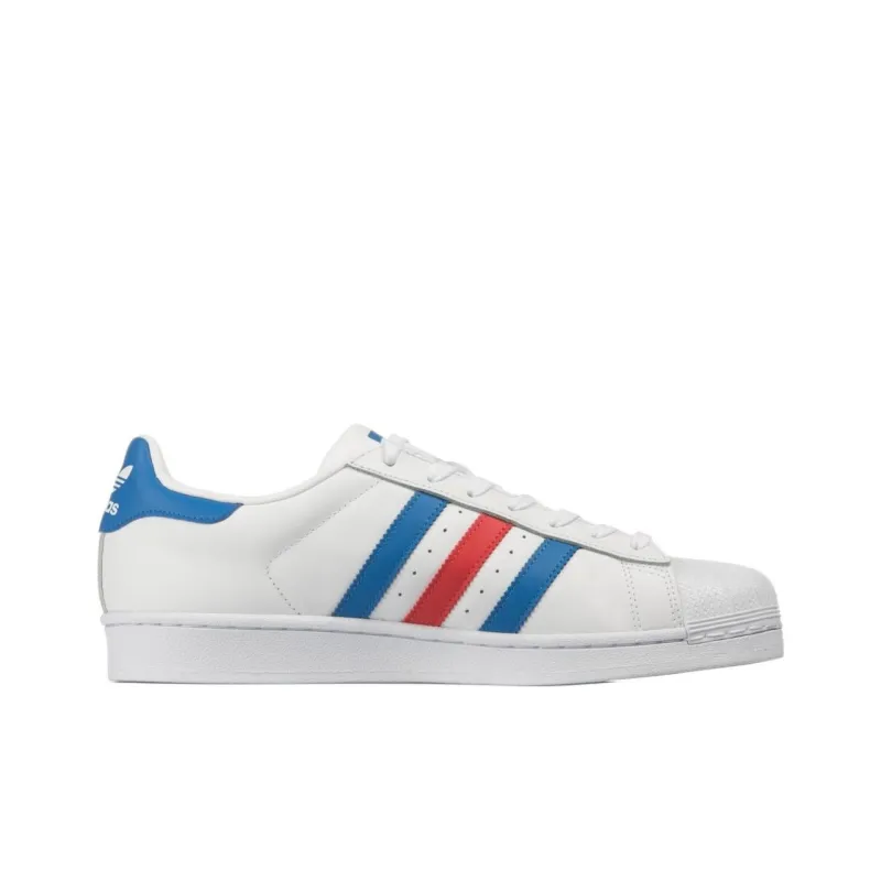 Adidas Originals SUPERSTAR Slip Resistant Cushioning Low Top Skateboard Shoes Men's White Blue-1