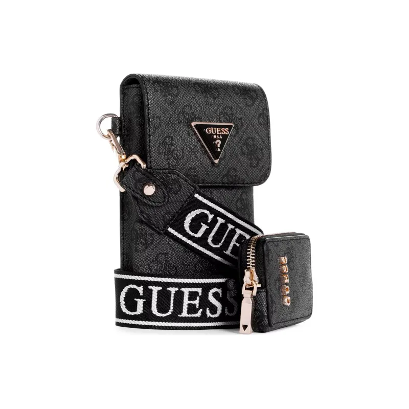 GUESS Artificial Leather Cell Phone Pouch Shoulder Bag Crossbody Bag Mini Women's Black-1