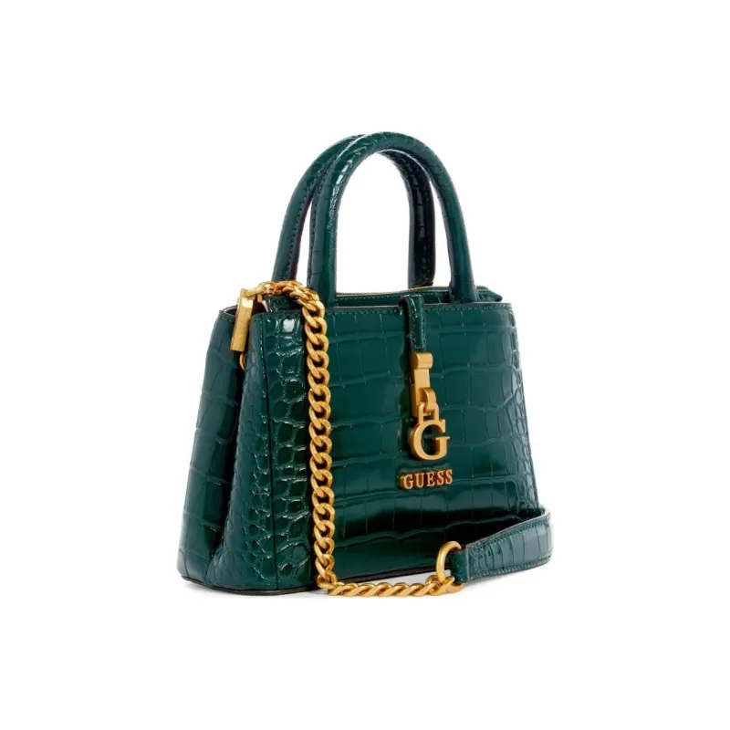 GUESS Artificial Crocodile Leather Shoulder Bag Crossbody Bag Mini Women's Forest Green-1
