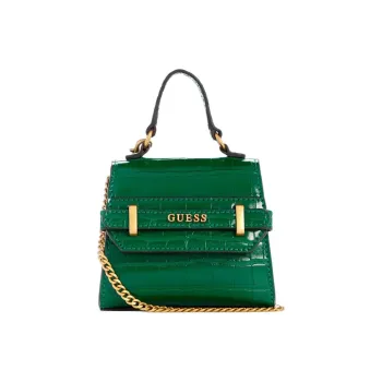 GUESS Crocodile Embossed Artificial Leather Shoulder Bag Crossbody Bag Mini Women's Green