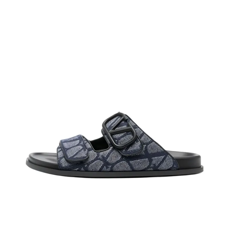 Valentino VLogo Plaque Slip On Sandals-0