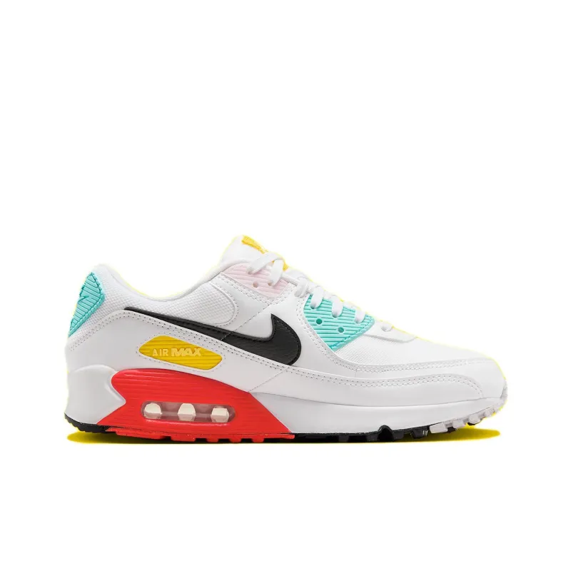 Nike Air Max 90 White Black Pink Foam Bright Crimson Women's-1