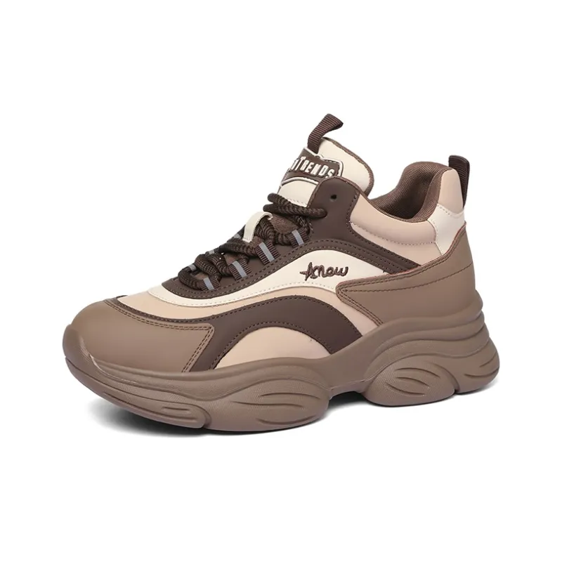 Golden Silk Rabbit Cushioning, Slip Resistant, Abrasion Resistant, Height Increasing Mid Top Chunky Sneakers Women's-8