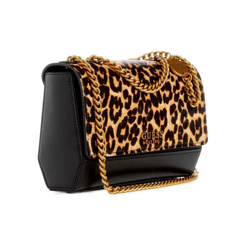 GUESS Artificial Leather Handbag Shoulder Bag Regular Women's Leopard-1