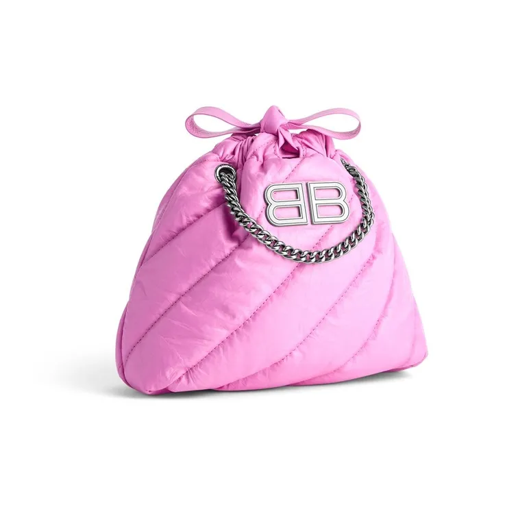 Balenciaga CRUSH Cow Leather Shoulder Bag, Crossbody Bag Extra Small Women's Pink-2