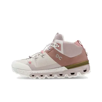 On Cloudtra Cushioning Mid Top Hiking Shoes Women's Beige Pink