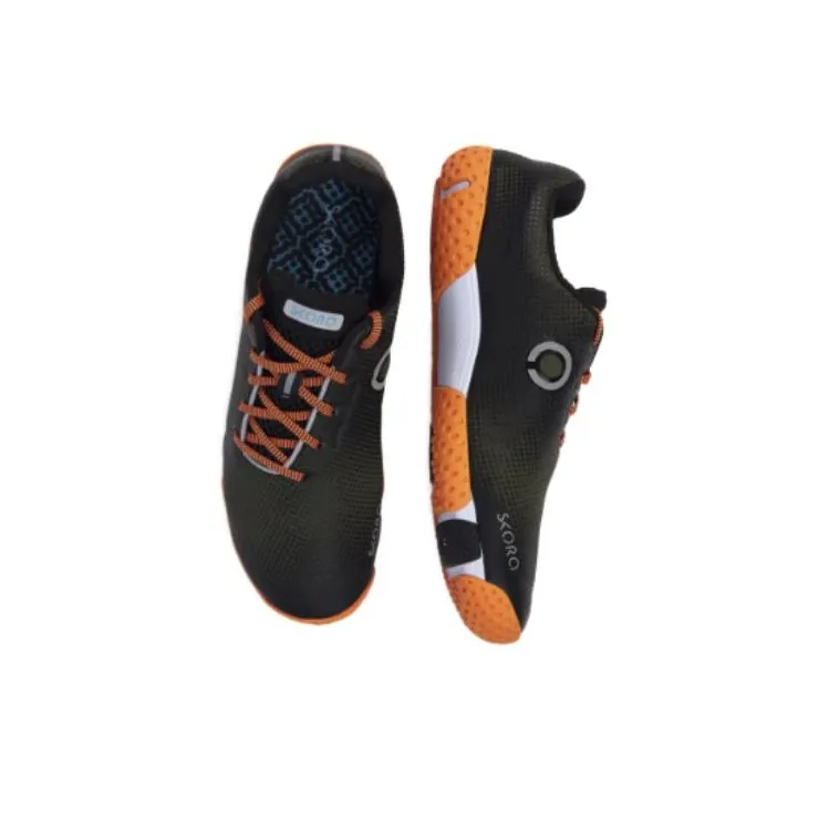 SKORA Durable Breathable Low-Top Running Shoes Men's Black Orange-4