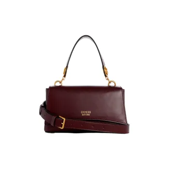 GUESS Smooth Artificial Leather Handbag Shoulder Bag Crossbody Bag Large Size Women's Purple Crystal