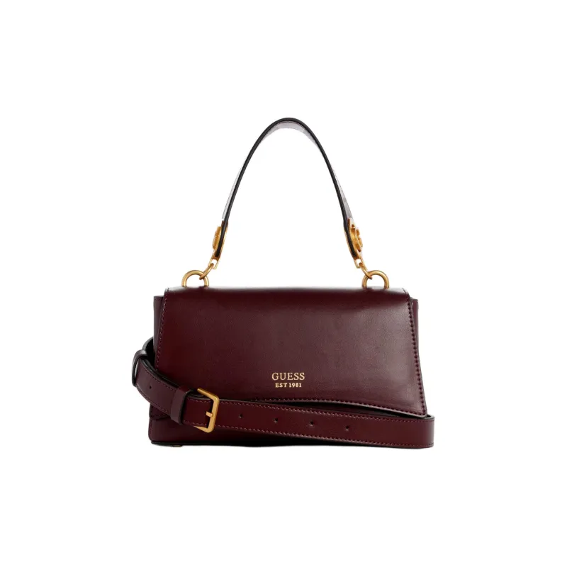 GUESS Smooth Artificial Leather Handbag Shoulder Bag Crossbody Bag Large Size Women's Purple Crystal-0