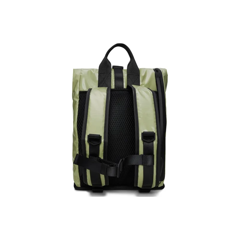 Rains Polyester Backpack Small Size Unisex Black/Light Cyan Green/Mist Gray-4