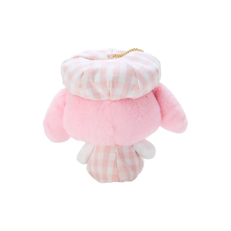Sanrio My Melody Colorful Plaid Newsboy Cap Dolls Plush Pendant 17cm Height-1