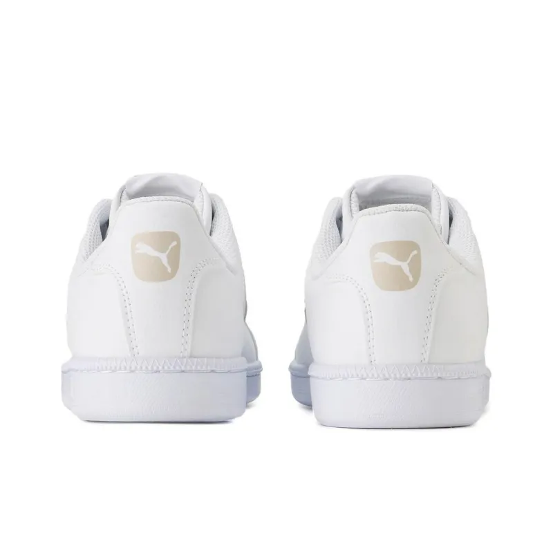 PUMA Smash Cat Lightweight And Breathable Low Top Skateboard Shoes Men's White Gold-3