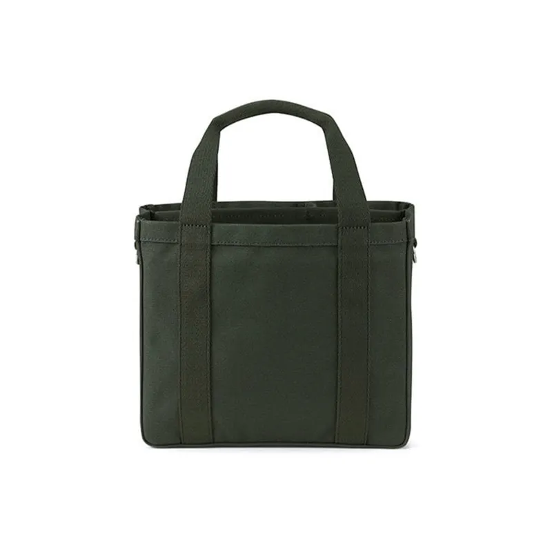 PORTER Heavy Plain Weave Canvas One Shoulder Crossbody Canvas Bag Handbag Unisex Green-2